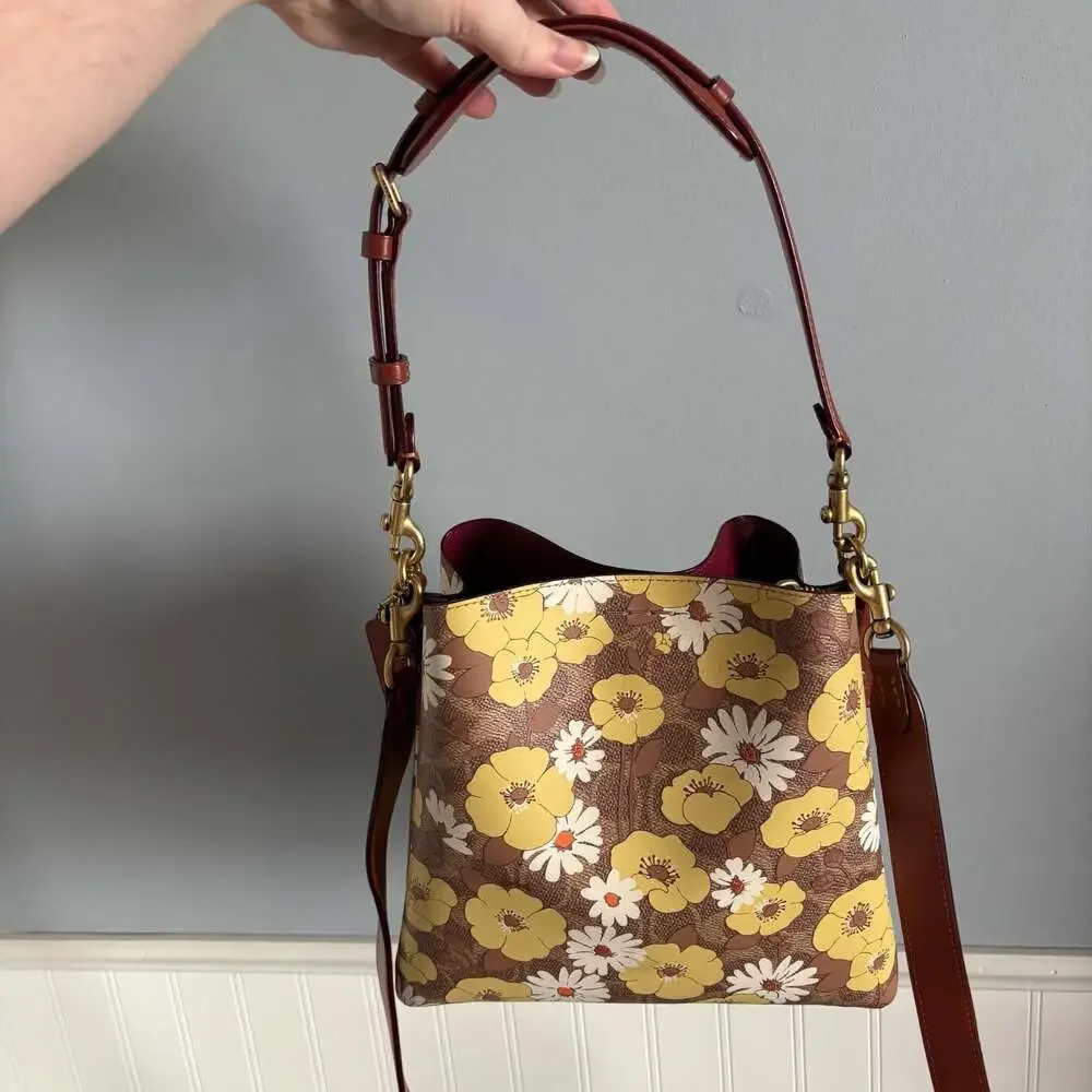 Coach Willow Bucket Bag in Signature Canvas with Floral Print